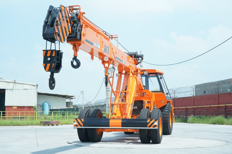 Industrial mobile crane symbolizing heavy lifting